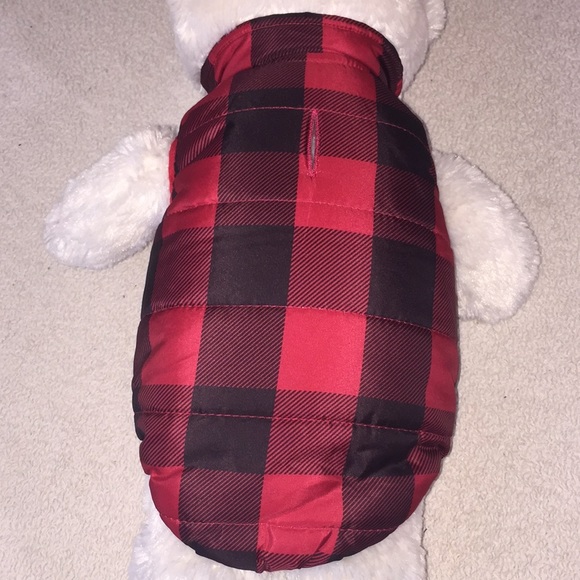 bailey & bella Dog Bailey Bella Reversible Puffer Vest Red Plaid Xs